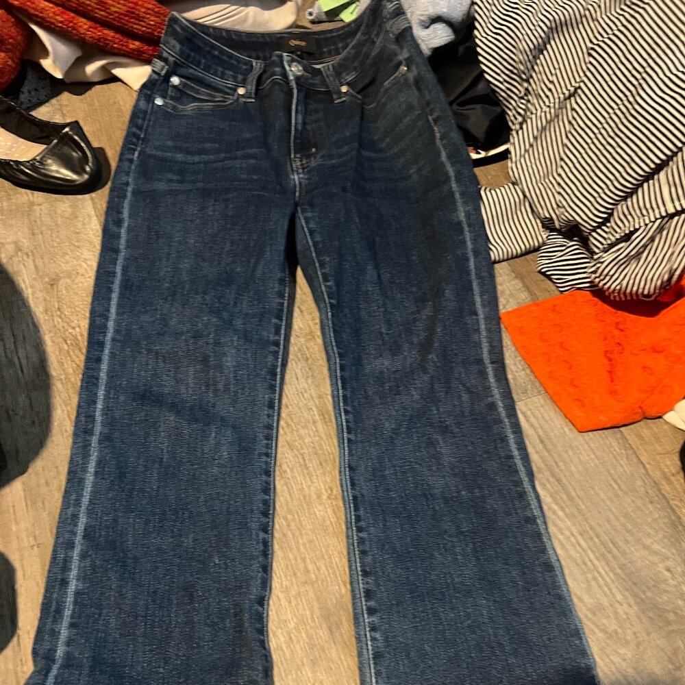 Quince Stretch High Rise Kick Flare Jeans Dark Wash size‎ 25 - Picture 6 of 13
